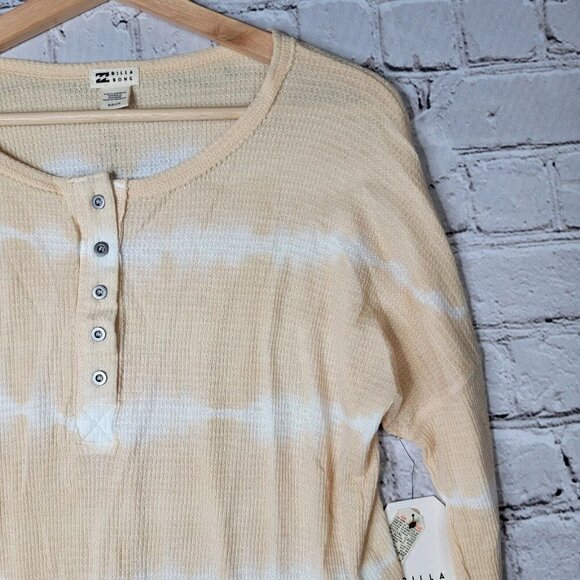 BillaBong Any Day Thermal Long Sleeve T-Shirt Peach Cream NWT Juniors Size S - Picture 4 of 12